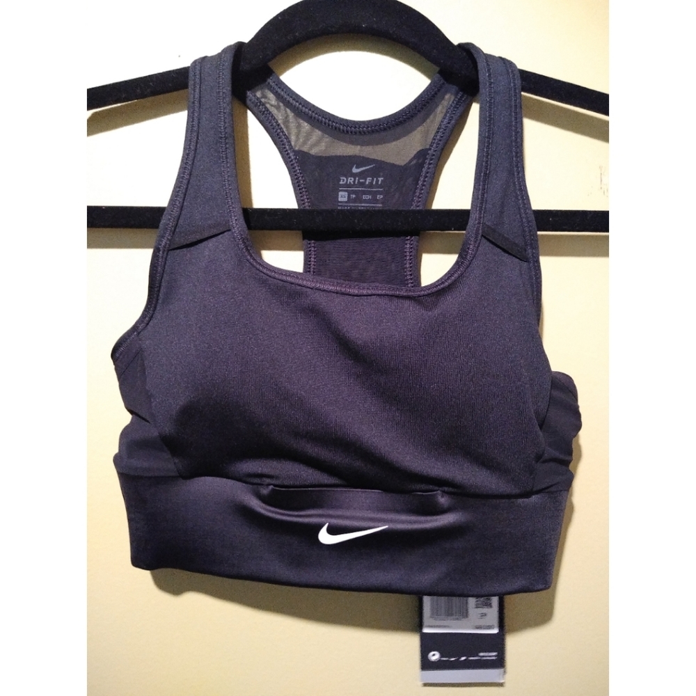 Nike Black Swoosh Pocket Sports Bra